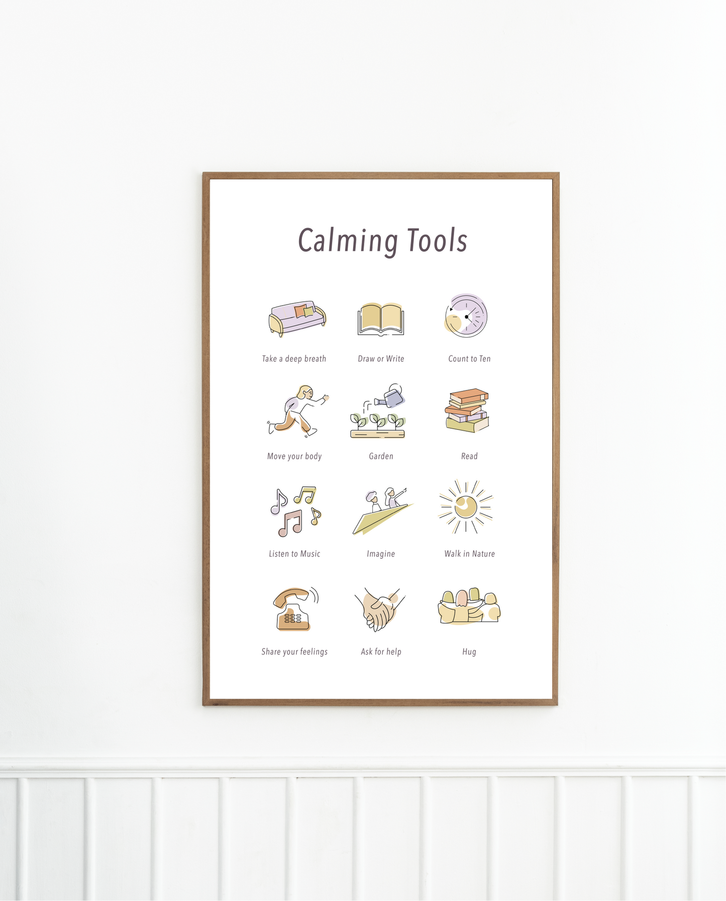 Calming Techniques Poster for Kids – Digital Download